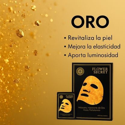Mascarilla Facial Hidratante de Oro y Ácido Hialurónico (10 unidades)